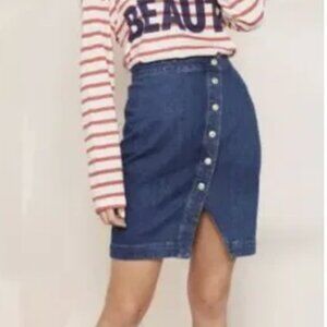 J. Crew Jeans Women's Asymmetrical Button Front Denim Skirt (NWT)